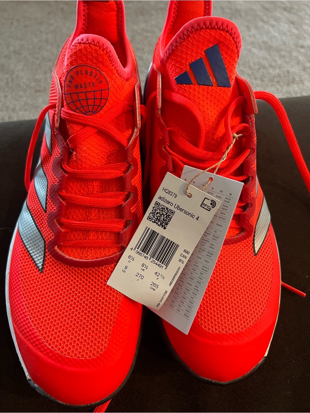 adidas adizero Ubersonic 4 Tennis Shoes with Silver Accents